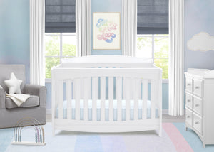 Delta Children Bianca White (130) Colton 6-in-1 Convertible Crib, Right Crib Silo View 1