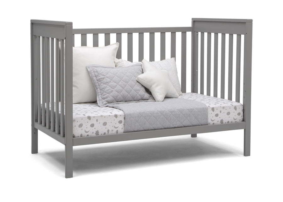 Delta Children Grey (026) Mercer 6-in-1 Convertible Crib, Right Day Bed Silo View 4-Mercer 6-in-1 Convertible Crib