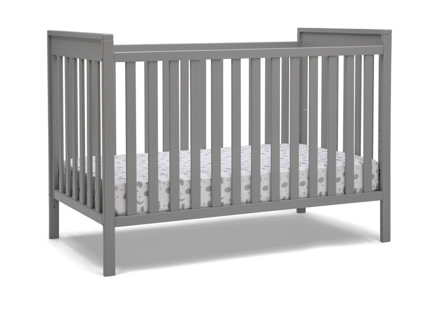 Delta Children Grey (026) Mercer 6-in-1 Convertible Crib, Right Crib Silo View 2-Mercer 6-in-1 Convertible Crib