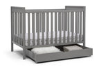 Grey (026) 4-Mercer 6-in-1 Convertible Crib + Under Crib Roll-Out Storage