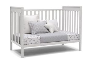 Delta Children Bianca White (130) Mercer 6-in-1 Convertible Crib, Right Day Bed Silo View 53
