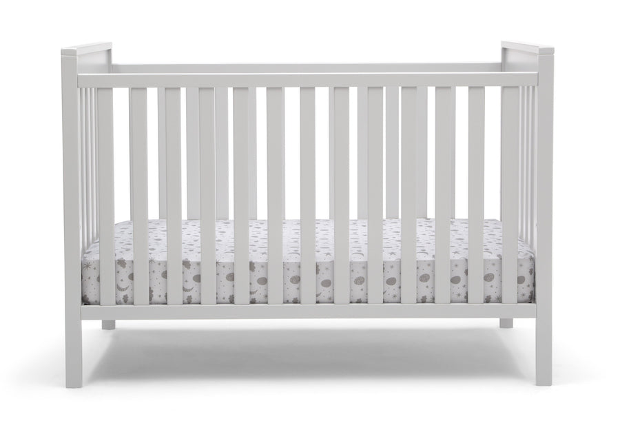 Delta Children Bianca White (130) Mercer 6-in-1 Convertible Crib, Front Crib Silo View 16-Mercer 6-in-1 Convertible Crib