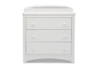 DCB: Delta Children Bianca White (130) Perry 3 Drawer Dresser with Changing Top, Front Silo View 2-Perry 3 Drawer Dresser with Changing Top
