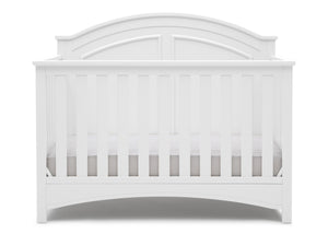 DCB: Delta Children Bianca White (130) Perry 6-in-1 Convertible Crib, Front Crib Silo View 4