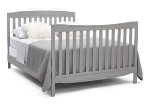 Delta Children Grey (026) Mason Convertible 6-in-1 Crib and Changer, Right Full Bed with Headboard and Footboard Silo View 18
