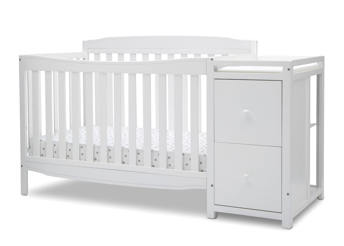 Mason Convertible 6-in-1 Crib and Changer Bianca White (130)