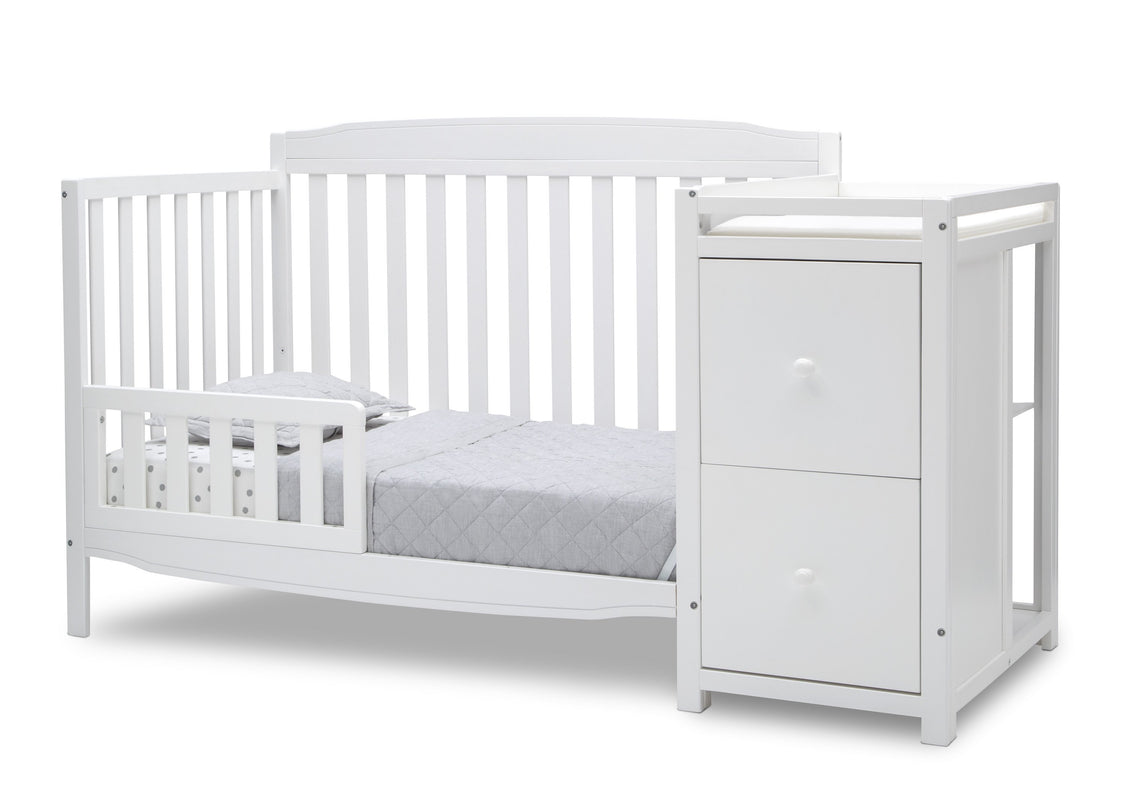 Mason Convertible 6-in-1 Crib and Changer Bianca White (130)