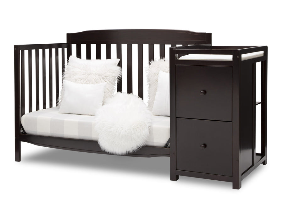 Dark Chocolate (207) 25-Mason Convertible 6-in-1 Crib and Changer