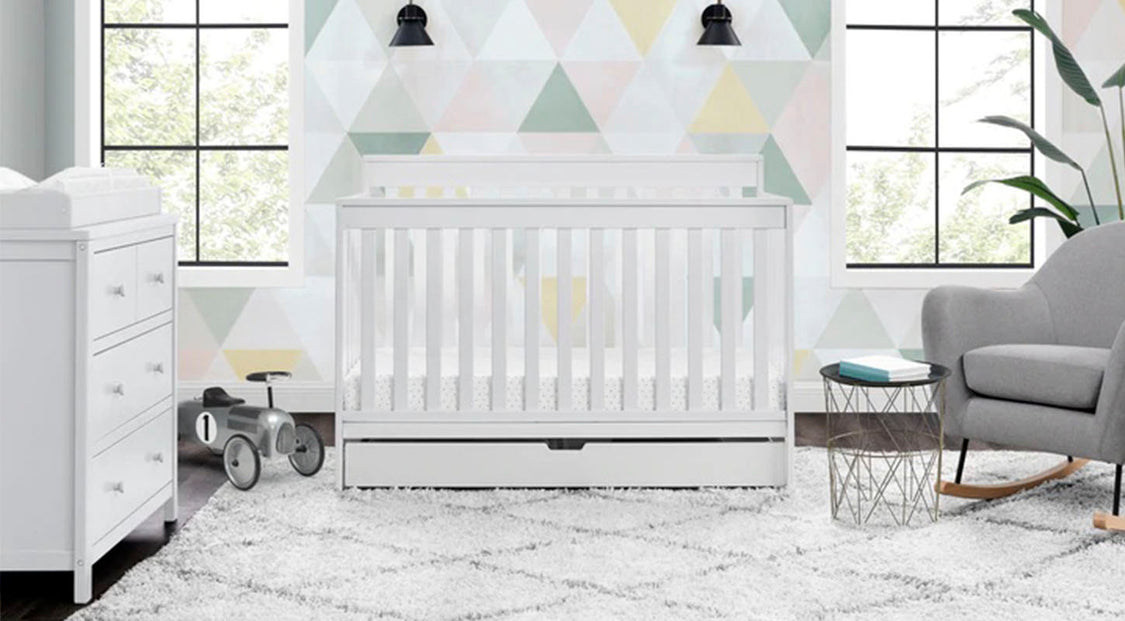 Mercer 6-in-1 Convertible Crib Bianca White
