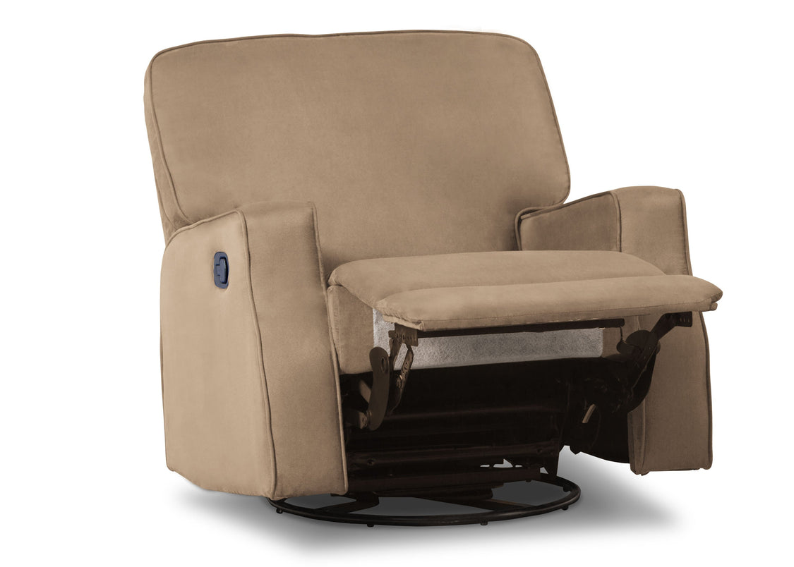 Delta Children Beige (276) Caleb Nursery Recliner Glider Swivel Chair (W1520210C), Silo Reclined, a4a 