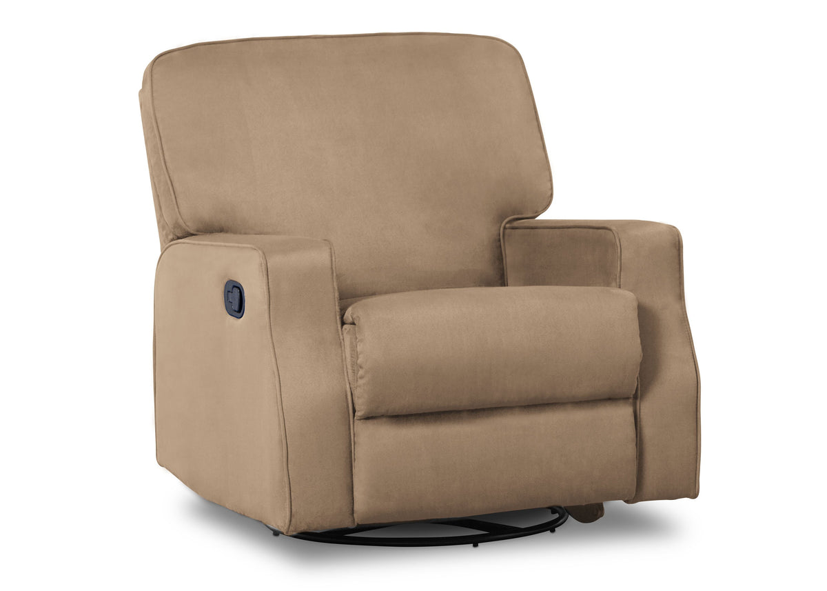 Delta Children Beige (276) Caleb Nursery Recliner Glider Swivel Chair (W1520210C), Silo Side, a2a 