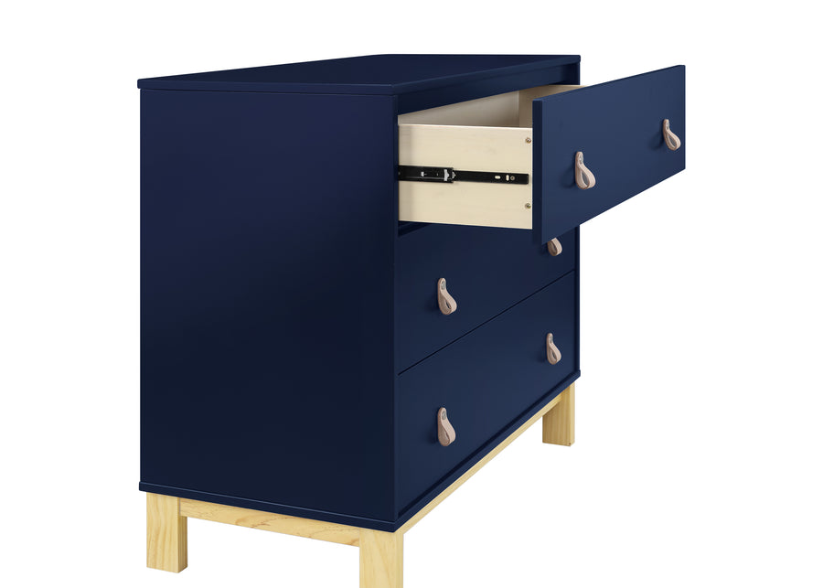 Navy with Natural (1481) 4-babyGap Legacy 3 Drawer Dresser with Leather Pulls
