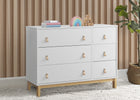 Bianca White with Natural (123) 1-babyGap Legacy 6 Drawer Dresser with Leather Pulls