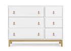 Bianca White with Natural (123) 3-babyGap Legacy 6 Drawer Dresser with Leather Pulls