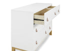 Bianca White with Natural (123) 4-babyGap Legacy 6 Drawer Dresser with Leather Pulls
