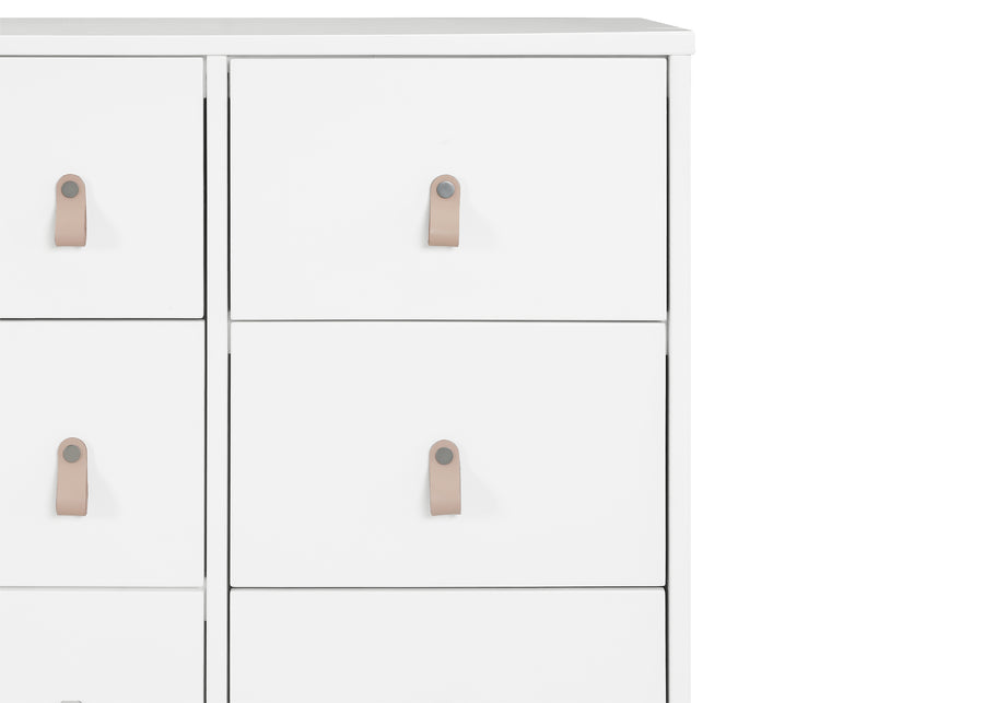 Bianca White with Natural (123) 5-babyGap Legacy 6 Drawer Dresser with Leather Pulls