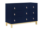 Navy with Natural (1481) 7-babyGap Legacy 6 Drawer Dresser with Leather Pulls