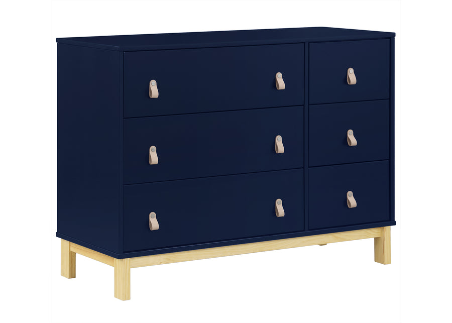 Navy with Natural (1481) 7-babyGap Legacy 6 Drawer Dresser with Leather Pulls