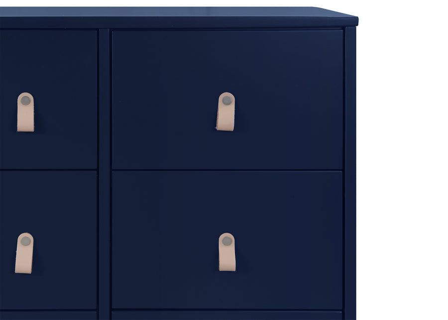Navy with Natural (1481) 10-babyGap Legacy 6 Drawer Dresser with Leather Pulls