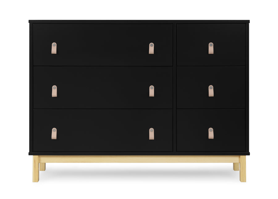 Ebony with Natural (1482) 13-babyGap Legacy 6 Drawer Dresser with Leather Pulls