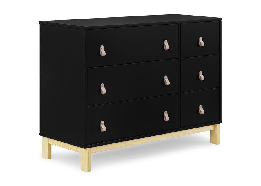 Ebony with Natural (1482) 12-babyGap Legacy 6 Drawer Dresser with Leather Pulls