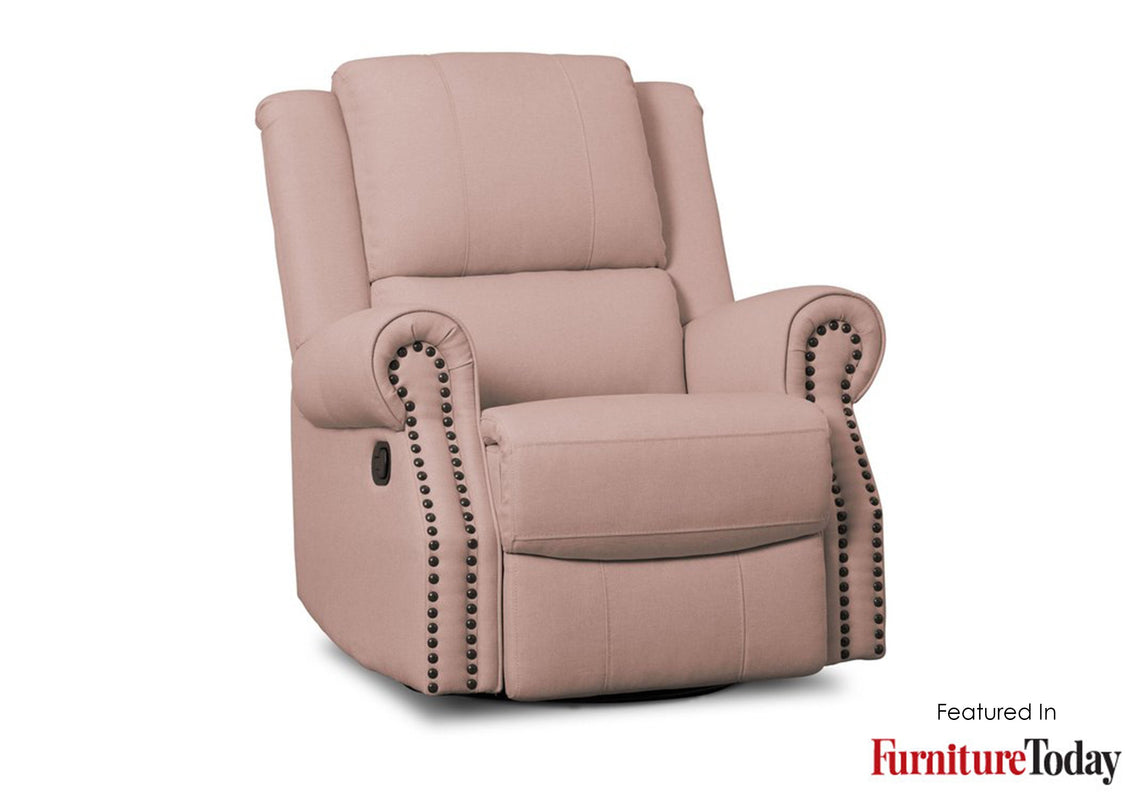 Delta Children Blush (636) Dexter Nursery Recliner Swivel Glider Chair (W2524310C), With Seal, a5a