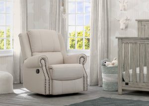 Delta Children Flax (710) Dexter Nursery Recliner Swivel Glider Chair (W2524310C), Hangtag, b1b 1