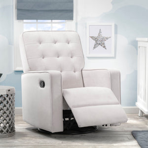 Delta Children Linen (150) Garrison Nursery Glider Swivel Recliner, Room Reclined View 18