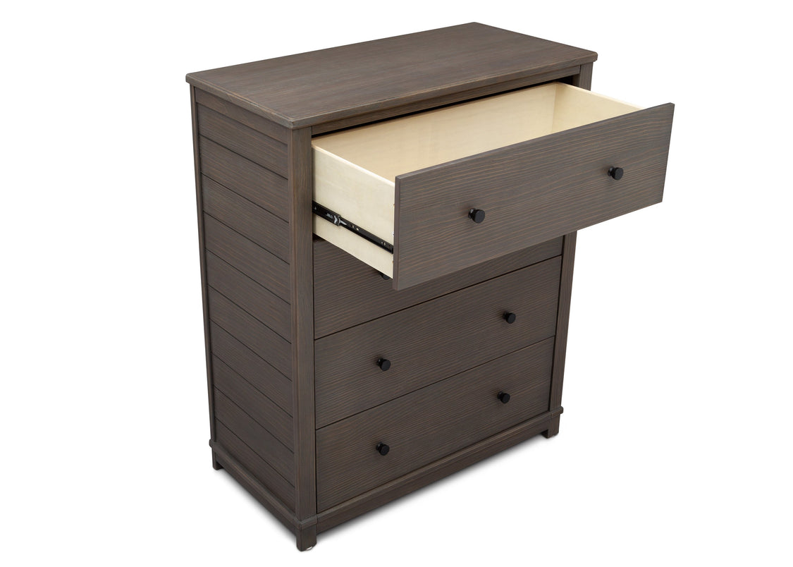 Simmons Kids Rustic Grey (084) Monterey 4 Drawer Chest, Open Drawer View