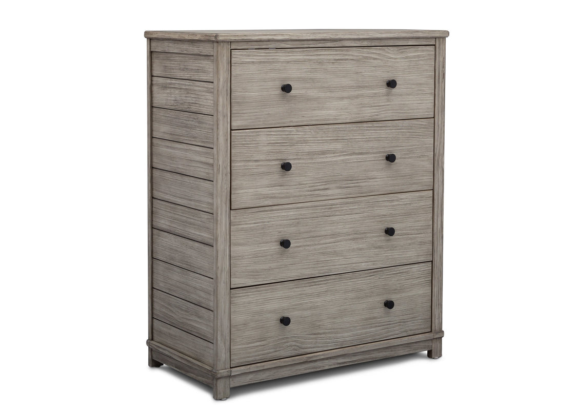 Simmons Kids Rustic White (119) Monterey 4 Drawer Chest, Right Silo View