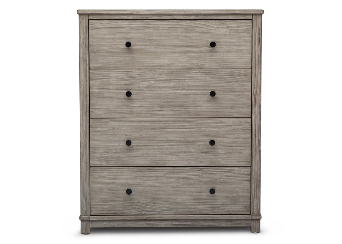 Simmons Kids Rustic White (119) Monterey 4 Drawer Chest, Front Silo View