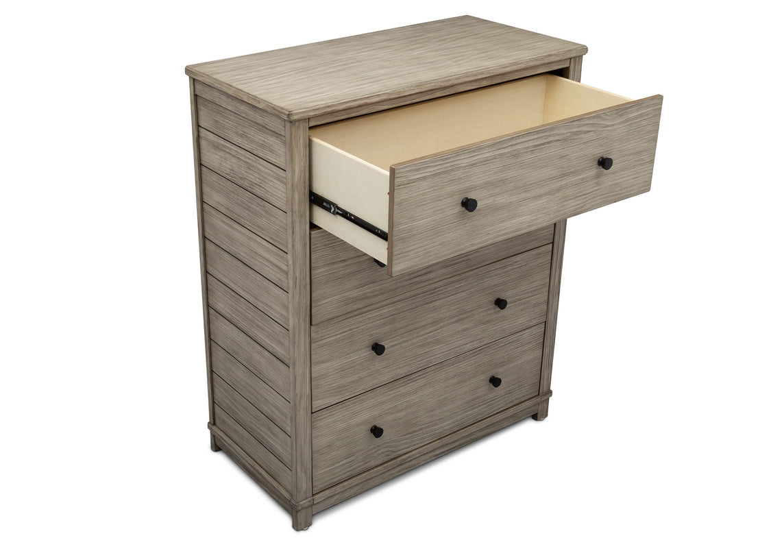 Simmons Kids Rustic White (119) Monterey 4 Drawer Chest, Open Drawer View