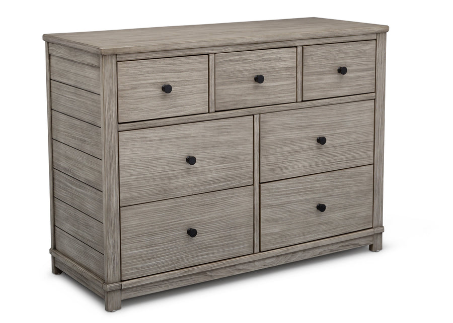 Simmons Kids Rustic White (119) Monterey 7 Drawer Dresser, Right Silo View 9-Monterey 7 Drawer Dresser