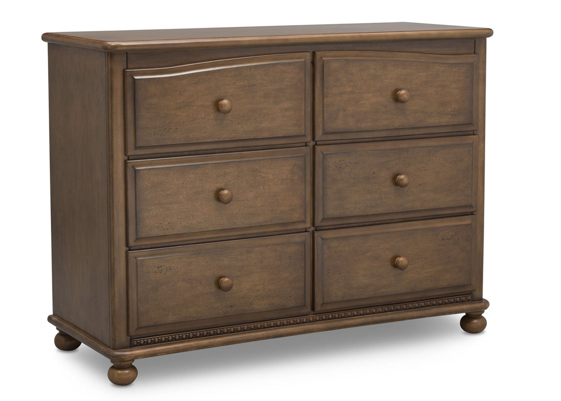 Simmons Kids Antique Chestnut (2100) Cortona 6 Drawer Dresser, Right Facing Silo, c3c