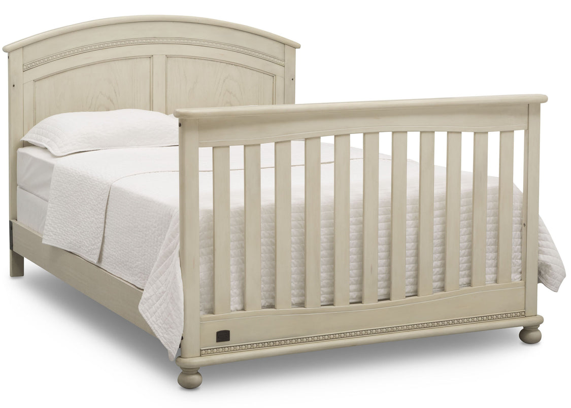 Simmons Kids Antique White (122) Ainsworth 4-in-1 Convertible Crib (W337250), Full Size Bed Conversion, a6a