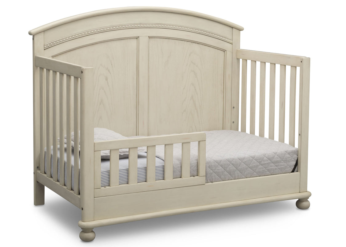 Simmons Kids Antique White (122) Ainsworth 4-in-1 Convertible Crib (W337250), Toddler Bed Conversion, a4a