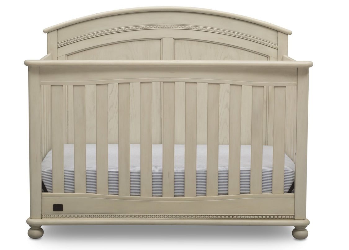 Simmons Kids Antique White (122) Ainsworth 4-in-1 Convertible Crib (W337250), Front Silo, a2a