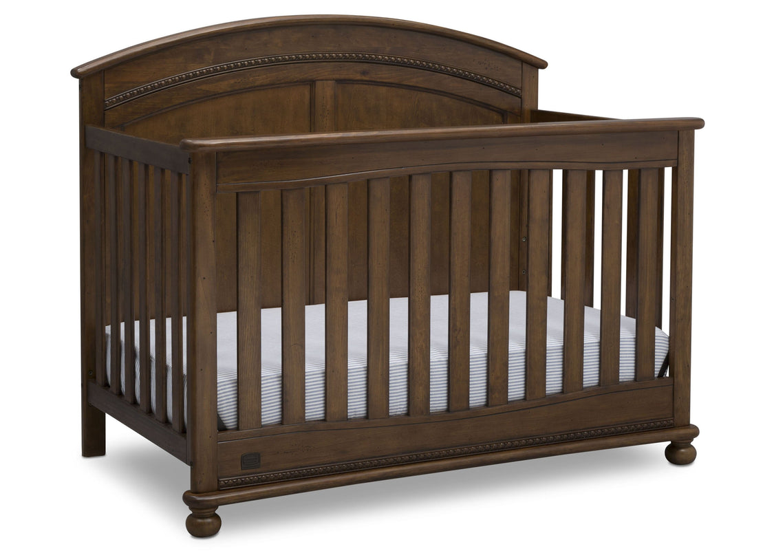Simmons Kids Antique Chestnut (2100) Ainsworth 4-in-1 Convertible Crib (W337250), Right Facing, c3c