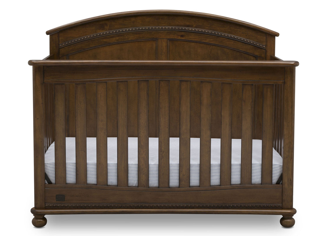 Simmons Kids Antique Chestnut (2100) Ainsworth 4-in-1 Convertible Crib (W337250), Front Silo, c2c
