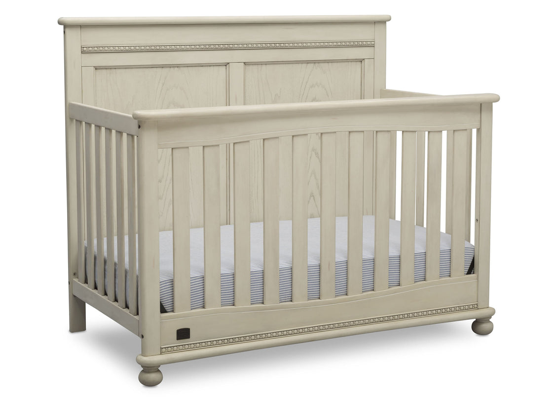 Delta Children Antique White (122) Fontana 4-in-1 Convertible Crib (W337350) Right Facing Silo, a3a