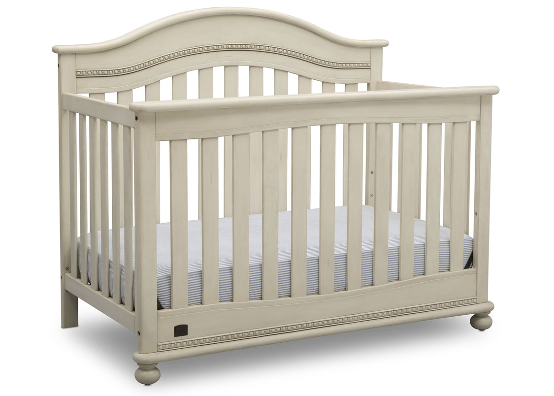 Delta Children Antique White (122) Bristol 4-in-1 Convertible Crib (W337450) Right Facing Silo, a3a