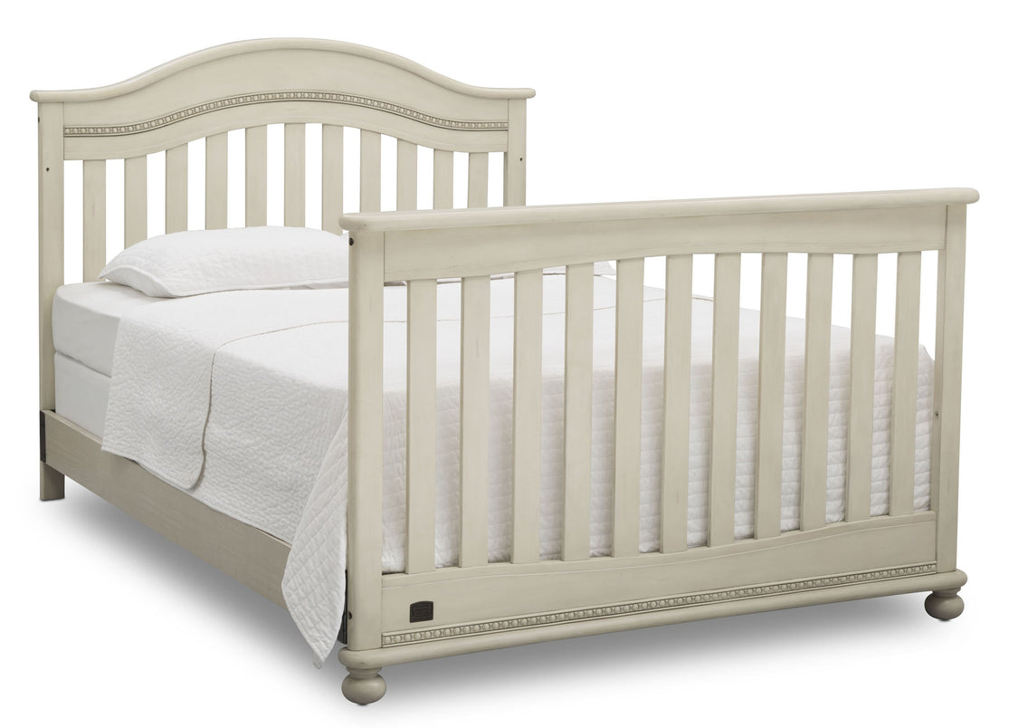 Delta Children Antique White (122) Bristol 4-in-1 Convertible Crib (W337450) Full Bed Conversion, a6a