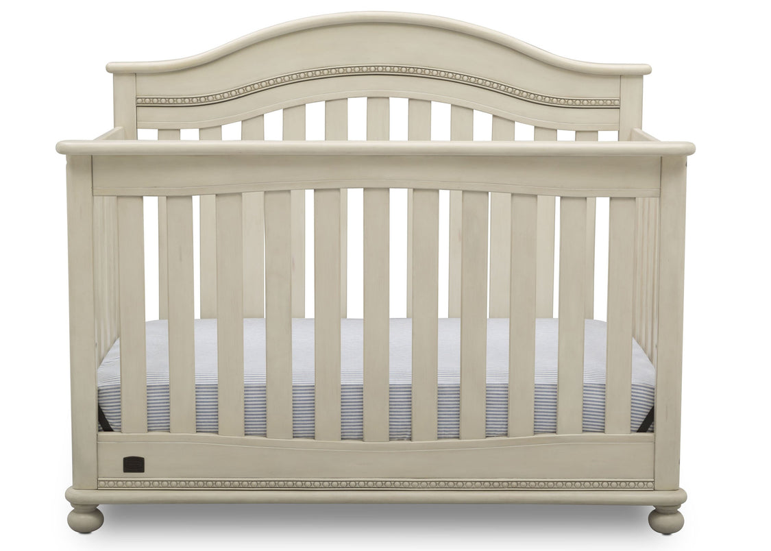 Delta Children Antique White (122) Bristol 4-in-1 Convertible Crib (W337450) Front Facing Silo, a2a