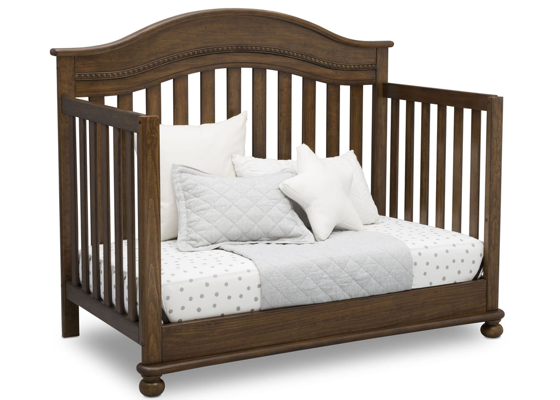 Delta Children Antique Chestnut (2100) Bristol 4-in-1 Convertible Crib (W337450) Day Bed Conversion, c5c