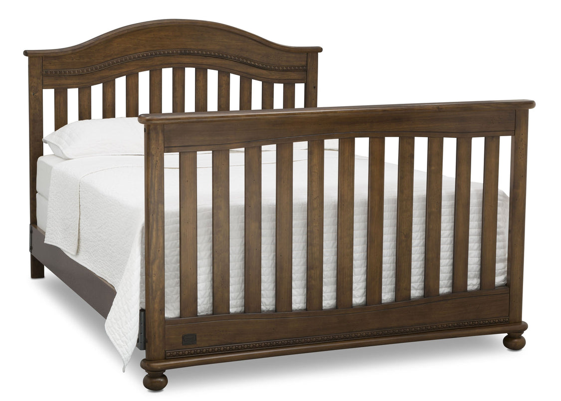 Delta Children Antique Chestnut (2100) Bristol 4-in-1 Convertible Crib (W337450) Full Bed Conversion, c6c