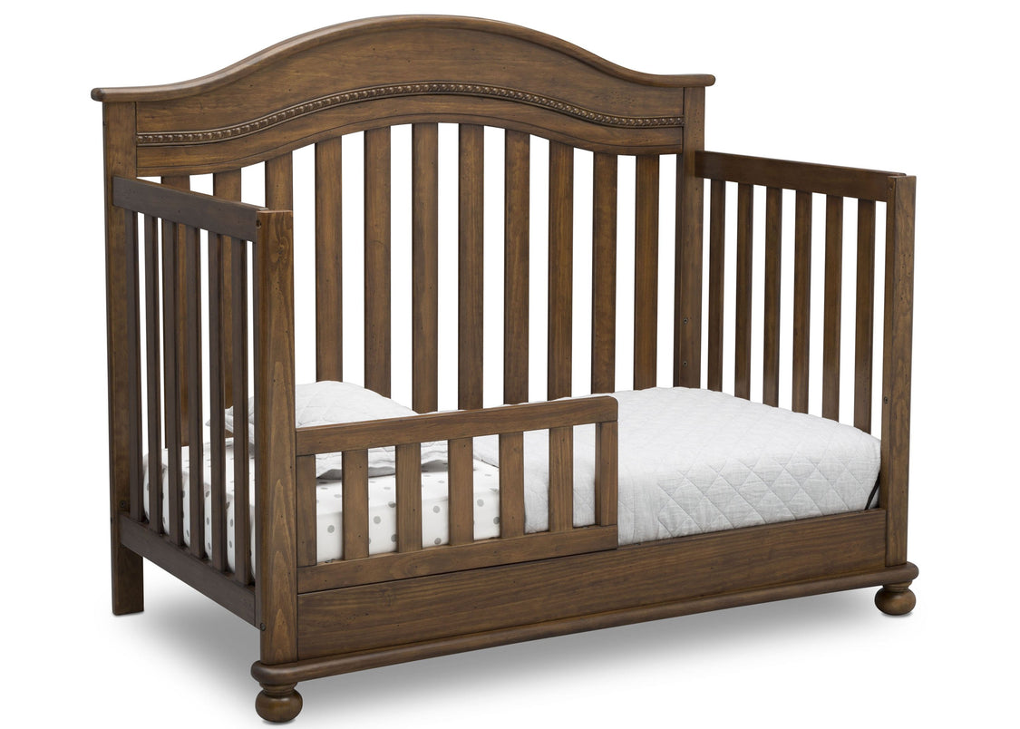 Delta Children Antique Chestnut (2100) Bristol 4-in-1 Convertible Crib (W337450) Toddler Bed Conversion, c4c