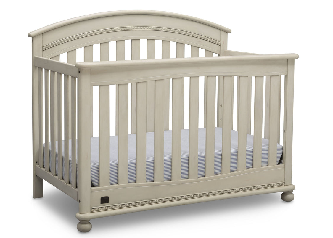Delta Children Antique White (122) Aden 4-in-1 Convertible Crib (W337550) Right Facing Silo, a3a
