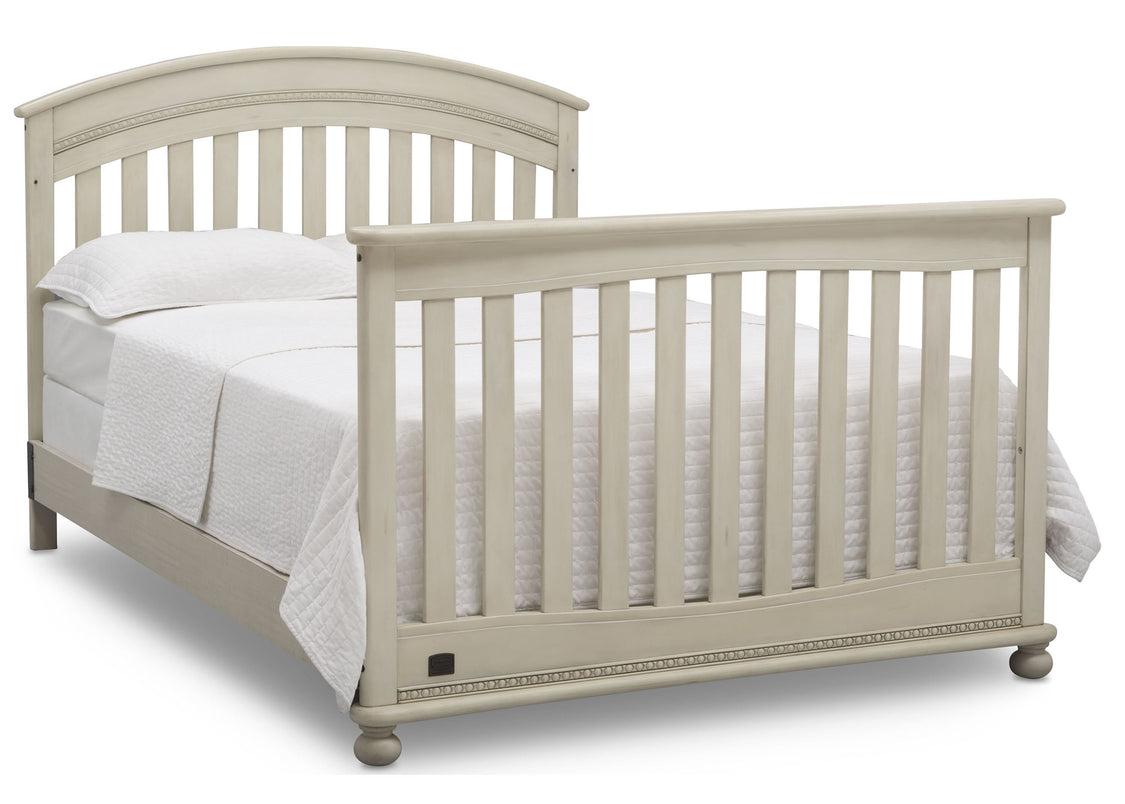Delta Children Antique White (122) Aden 4-in-1 Convertible Crib (W337550) Full Bed Conversion, a6a