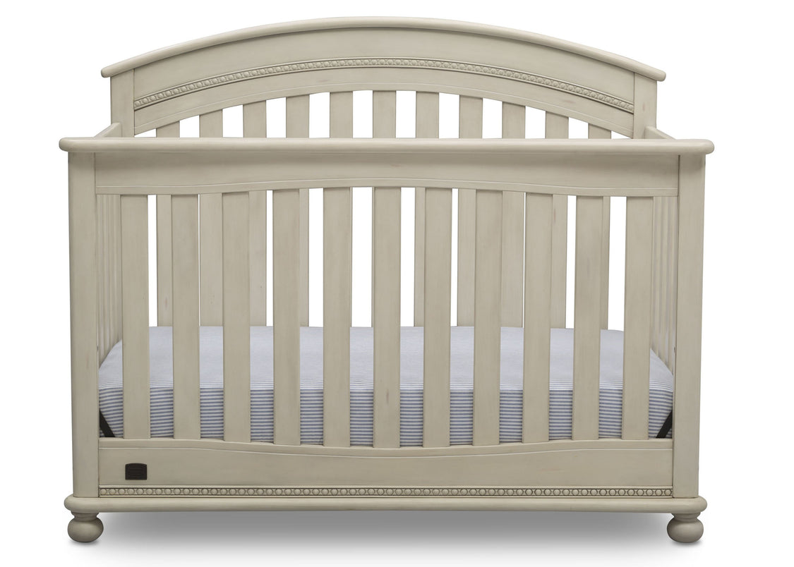 Delta Children Antique White (122) Aden 4-in-1 Convertible Crib (W337550) Front View Silo, a2a