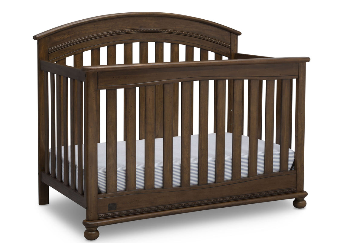 Delta Children Antique Chestnut (2100) Aden 4-in-1 Convertible Crib (W337550) Right Facing Silo, c3c